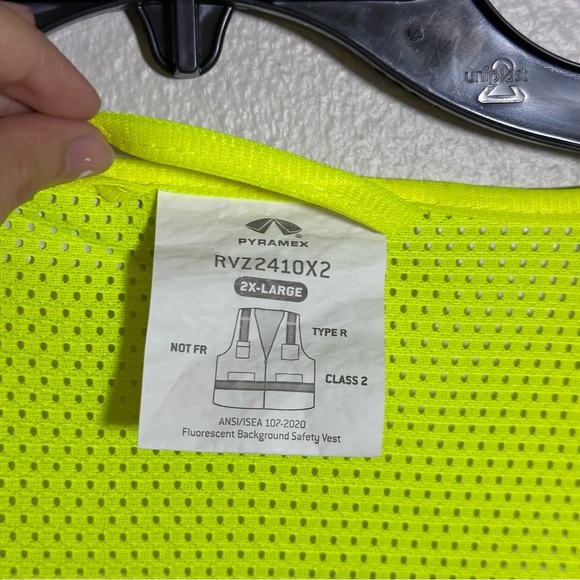 Pyramex Men Neon Yellow Safety Vest Reflective Sleeveless size 2XL - Picture 5 of 8